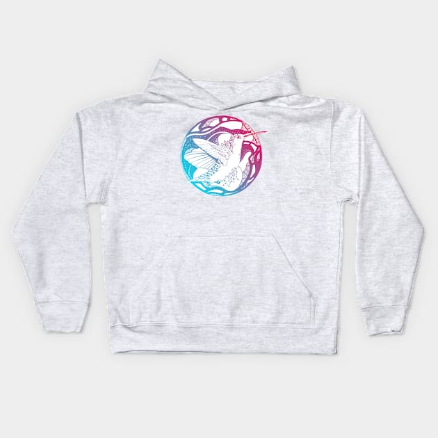 Dual Color Circle of The Hummingbird Kids Hoodie by kenallouis